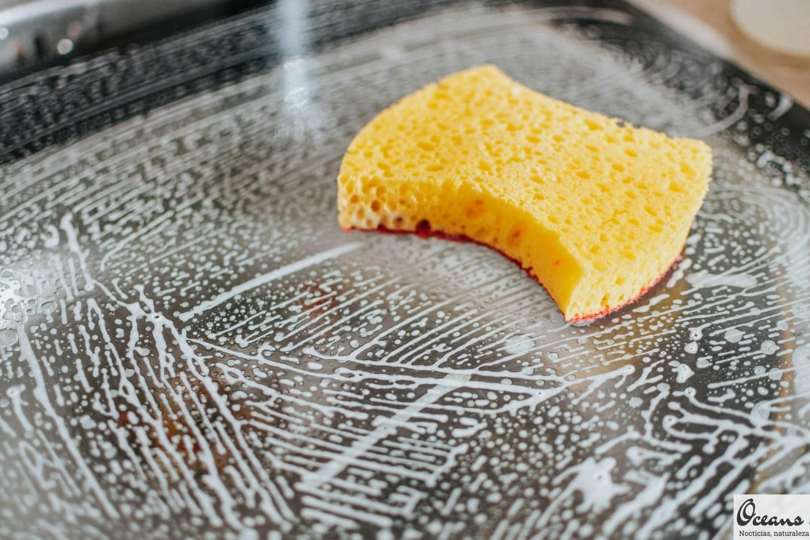 yellow powder on clear glass bowl